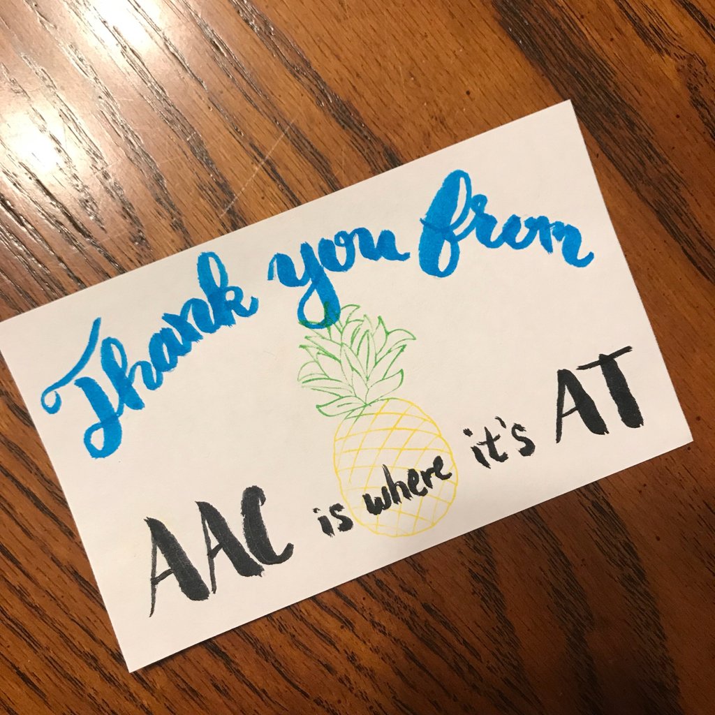 THANK YOU!

We've had a tremendous campaign with #useAACtolearnAAC during @thegreatAACchallenge2019 and it's all because of you! Let's keep it going all year long!

@thegreatAACchallenge2019 
#useAACtolearnAAC #AACSLP #SLPeeps   #AACiswhereitsAT
