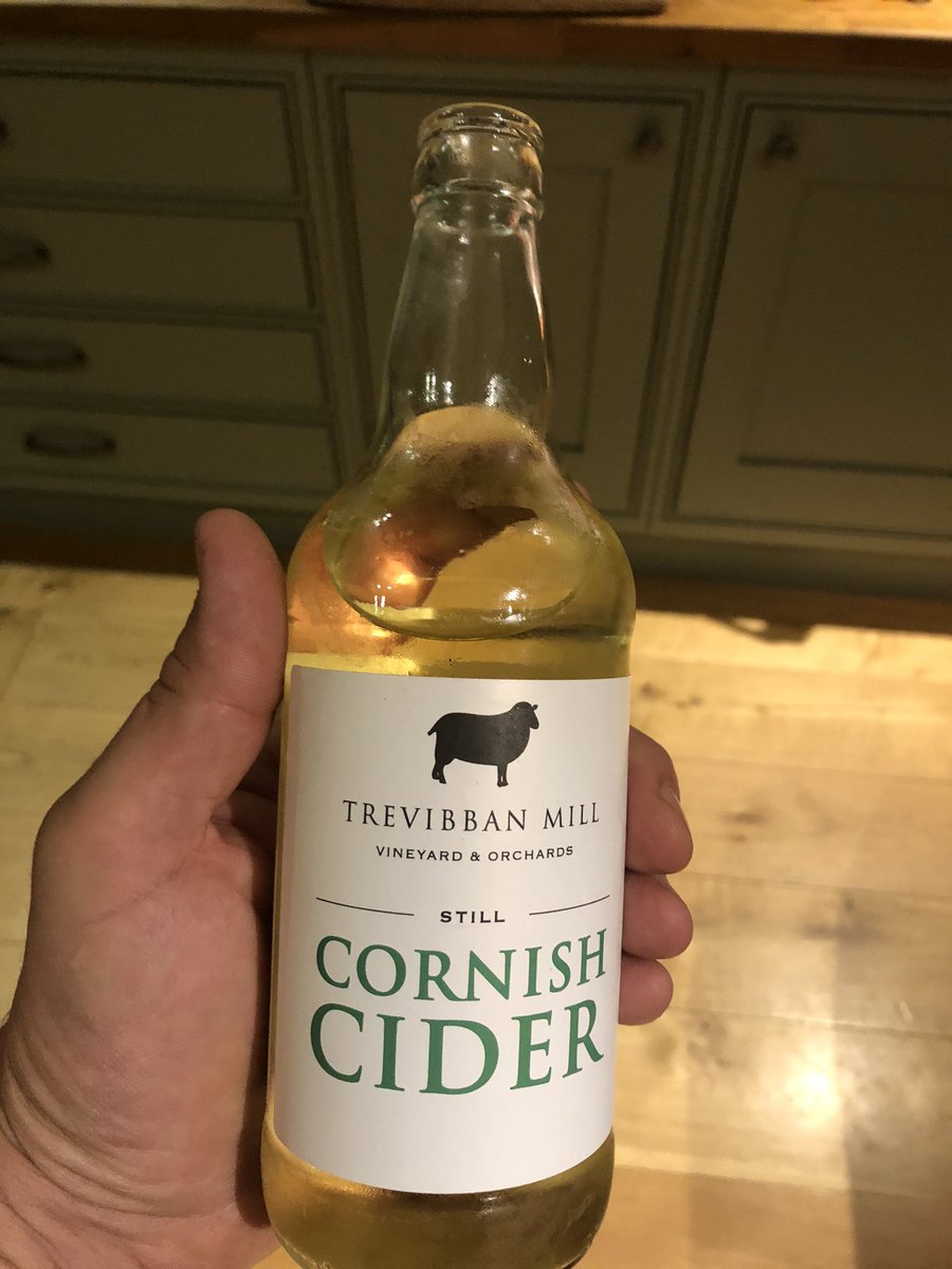 Enjoying a lovely bottle of <a href="/TrevibbanMill/">Trevibban Mill</a> vineyard &amp; orchards still Cornish cider #apples