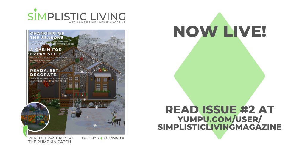 SIMplisticLMag's tweet photo. πISSUE 2 IS LIVE!!π
Go check out our Fall/Winter issue of SIMplistic Living Magazine! The team worked really hard on this, and we hope you enjoy our second issue!
Link is in our bio- so go check it out!
#SIMplisticliving #simplisticlivingmag #thesims4 #thesims #simsmagazine https://t.co/JSHpvxX3EQ