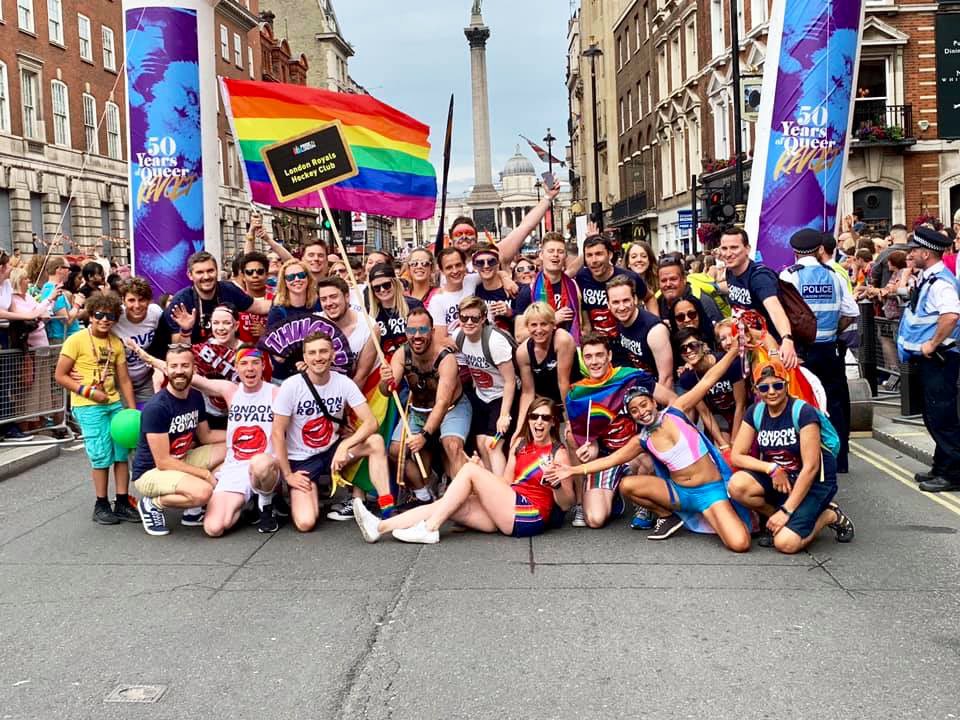 And we’ve already had the first winner of the night!!

The <a href="/LondonRoyalsHC/">London Royals Hockey</a> won the photo of the year with this incredible picture from <a href="/PrideInLondon/">Pride in London</a> earlier this year!!

Huge congrats you gorgeous people - enjoy the champers!! ❤️🌈🏑🍾🥂 

#OFSawards19 #pride #TeamLGBT