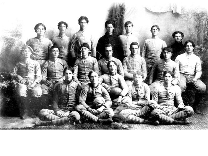 Newspaper accounts indicate the inaugural Clemson football team, led by Walter Riggs in 1896, wore these colors. It was noted at the first Clemson-South Carolina game that Clemson's red and blue uniforms clashed with the “Jaguars” garnet and black and confused spectators.