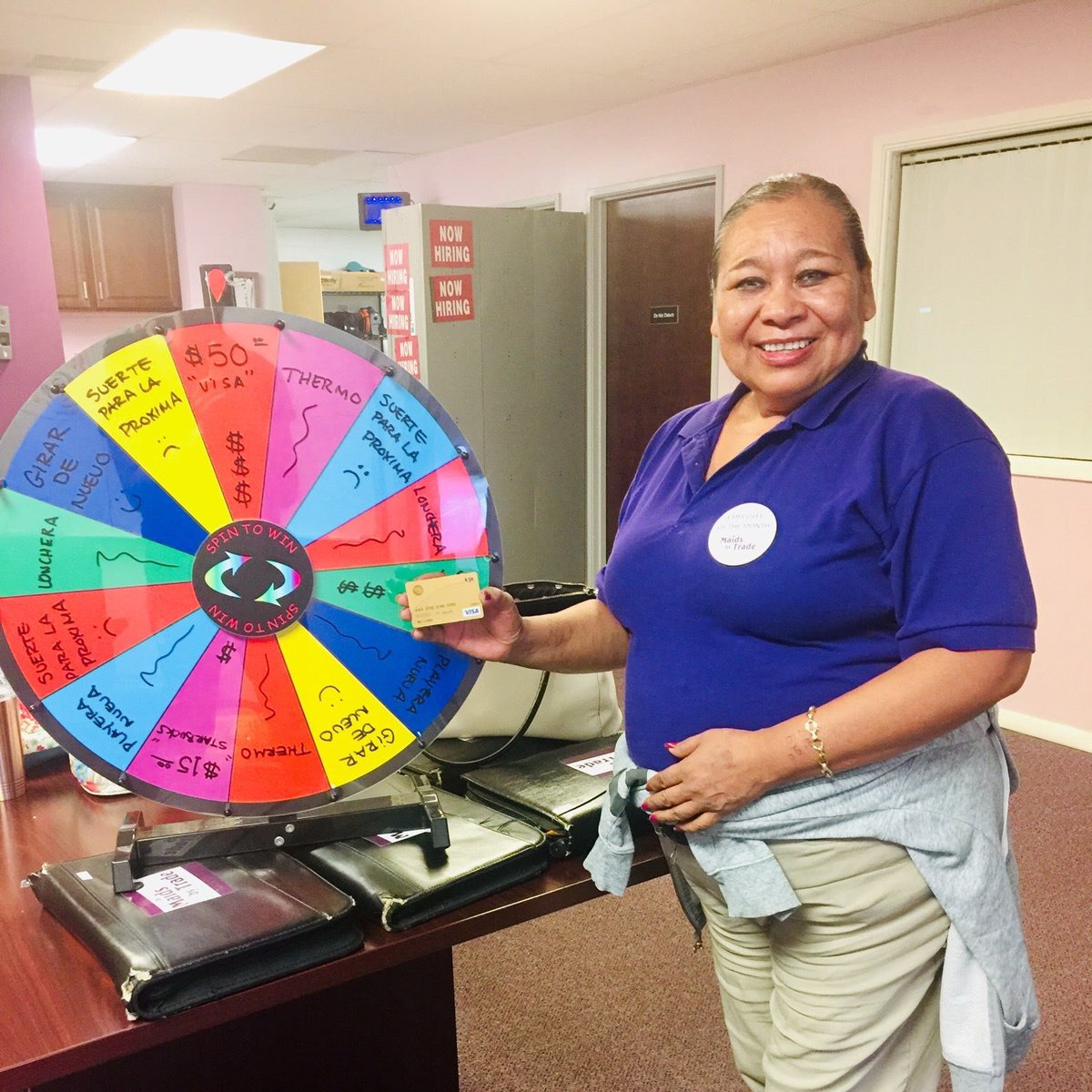 Congratulations Irma R. for the chance to spin the wheel and winning a $50 gift card! We appreciate your hard work and #dedication to our clients and want to thank you for being a part of the Maids by Trade family.  #HouseCleaning #HappyClients #Hardwork 
maidsbytrade.com