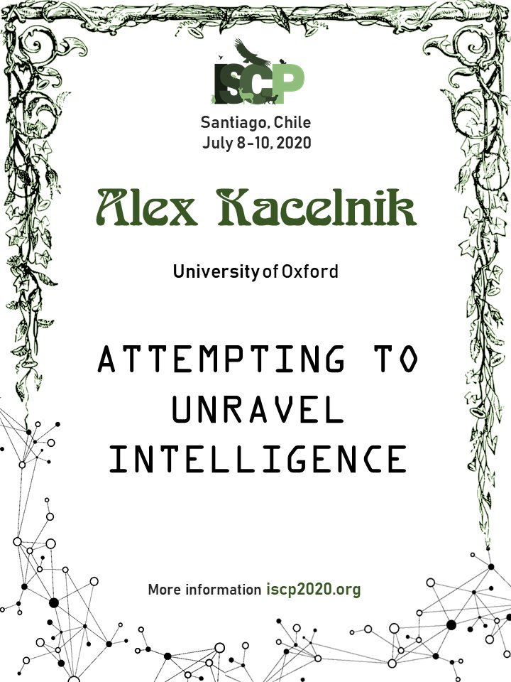 iscp2020's tweet photo. Alex Kacelnik will give a talk about intelligence, comparing animals with synthetic systems.
#ISCP2020
Remember the call for papers is open📥: https://t.co/BZj0JiRvNp https://t.co/v3wtz09C1F