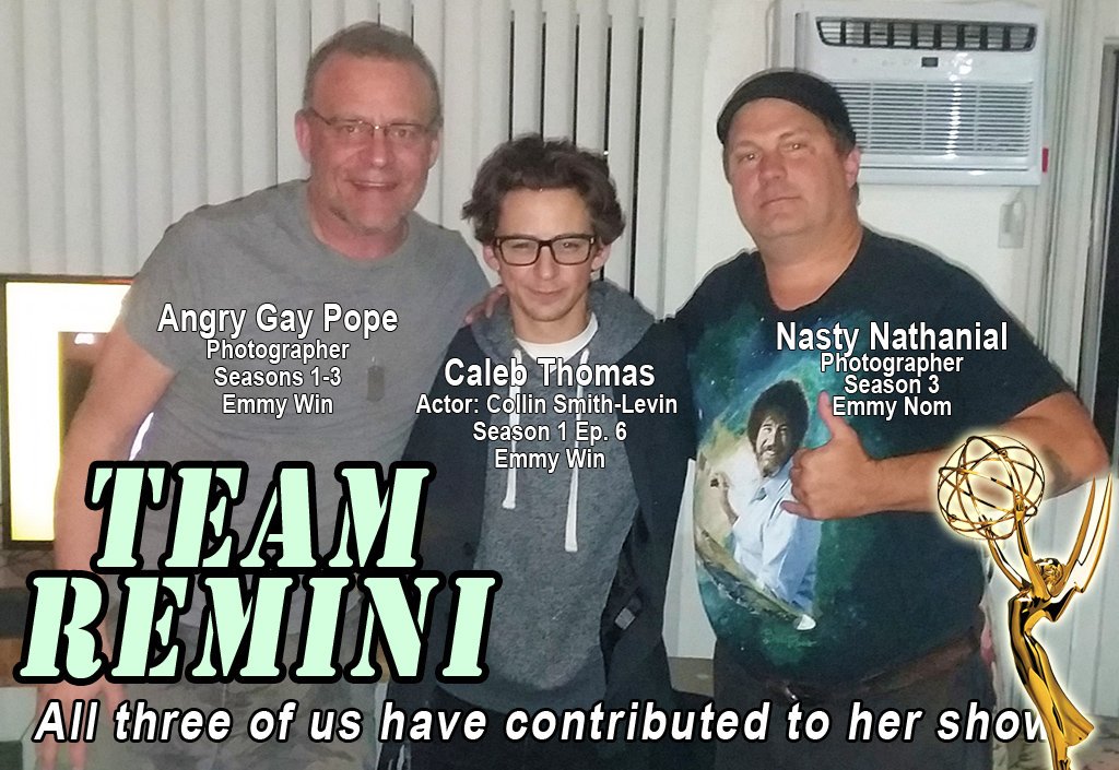 Angry_Gay_Pope's tweet photo. All three of us contributed to the Remini show! https://t.co/AFC9O7HEwG https://t.co/vqmTC1WWWY