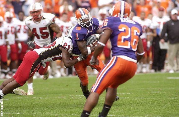 The purple-clad Tigers crushed the Jackets 39-3, and Tommy Bowden’s affinity for purple was cemented. Over the next few seasons, Tommy’s Tigers wore a purple uniform element (jerseys or pants) in roughly 1/3 of their games, to fairly positive results, going 14-5 from 2003-2008.