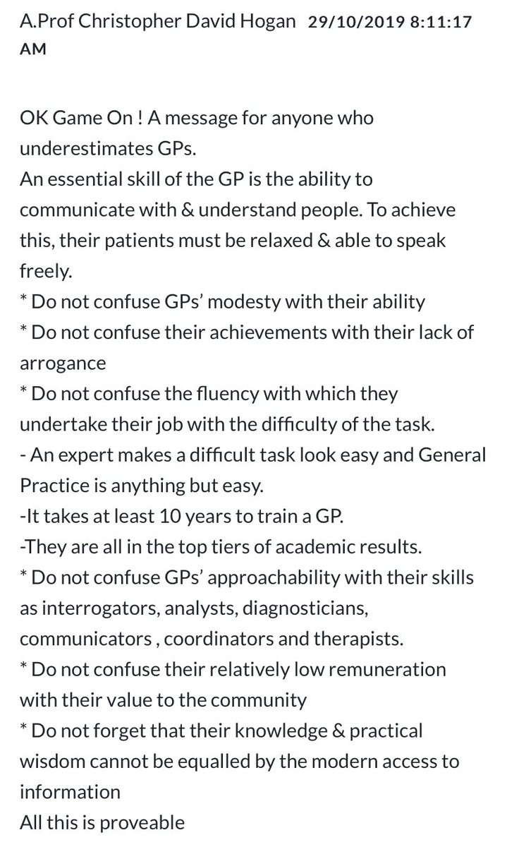 LizSturgiss's tweet image. A/Prof Chris Hogan nails it. #justaGP @RACGP