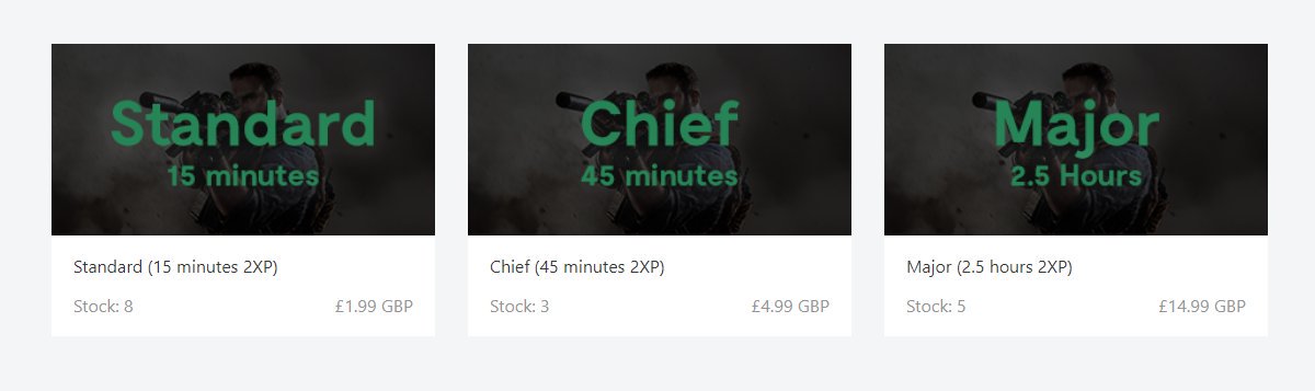 🔥 PRICES DROPPED 🔥

All our packages have been price dropped! Get your #ModernWarfare double XP (2XP) codes now. 

Instantly delivered by email.

✅ mw2xp.com
✅ mw2xp.com