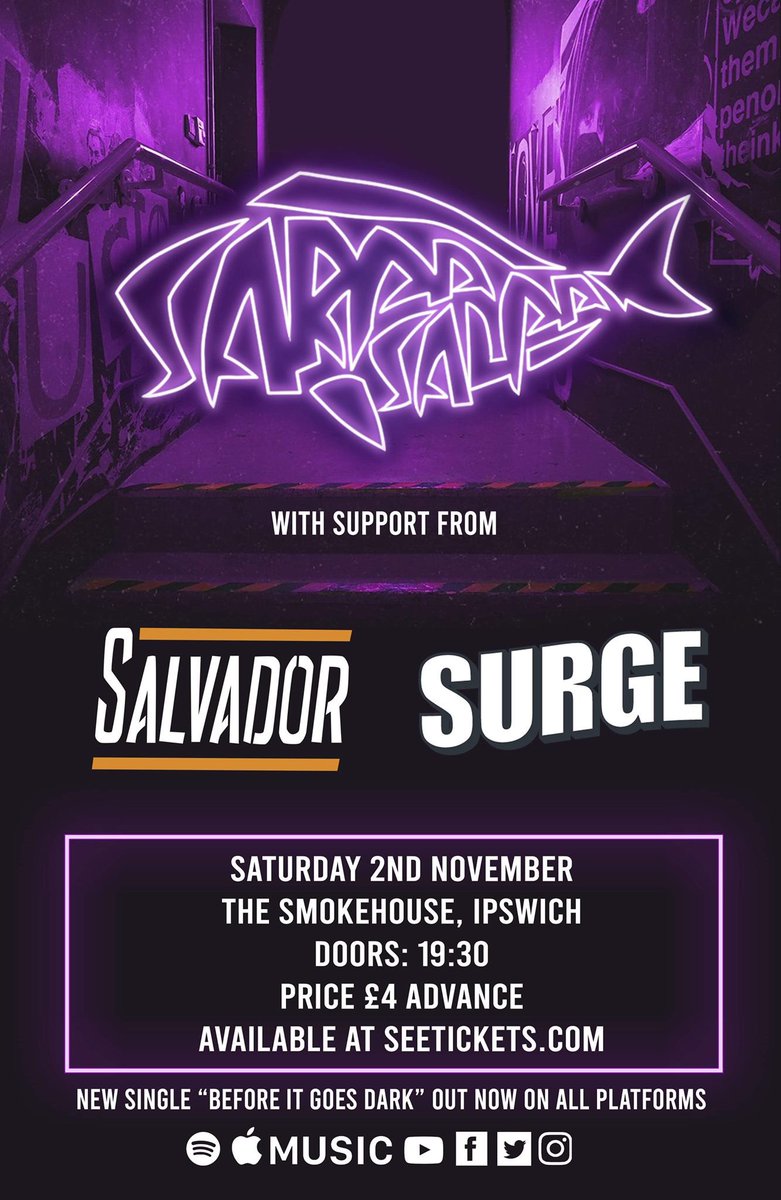 Tomorrow night we play at The Smokehouse in Ipswich! 

Seeeeee you there!

SURGE
Xx