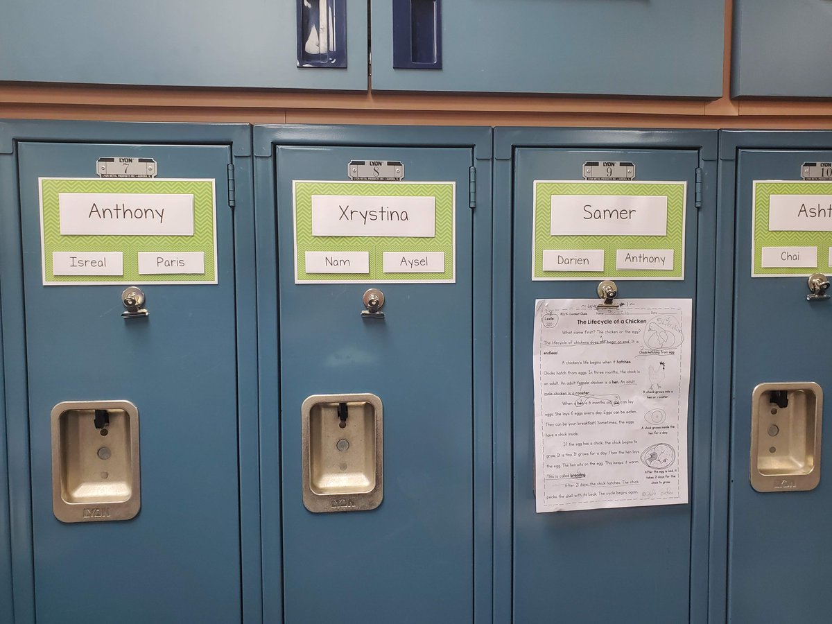JEstillette's tweet image. At Bryant ES, a clever way for teachers to quickly see who needs feedback on formative assessments is by looking at the lockers to see who has posted one. #AISDActiveLearning @AISDLearning @bryant_ele