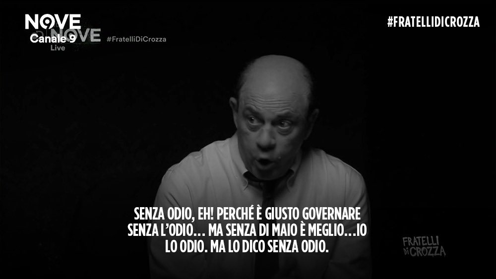 fratellicrozza's tweet photo. Ma ribadiamo, senza odio! 🙅🏻♀️ #CrozzaZingaretti #FratelliDiCrozza https://t.co/XbLpDtLixy