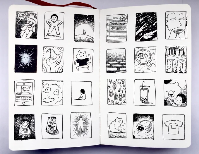 full pages of my tiny #inktober project!! i had so much fun doing this that i'm starting a new project based off of it starting today! :')
(more info on that later) 