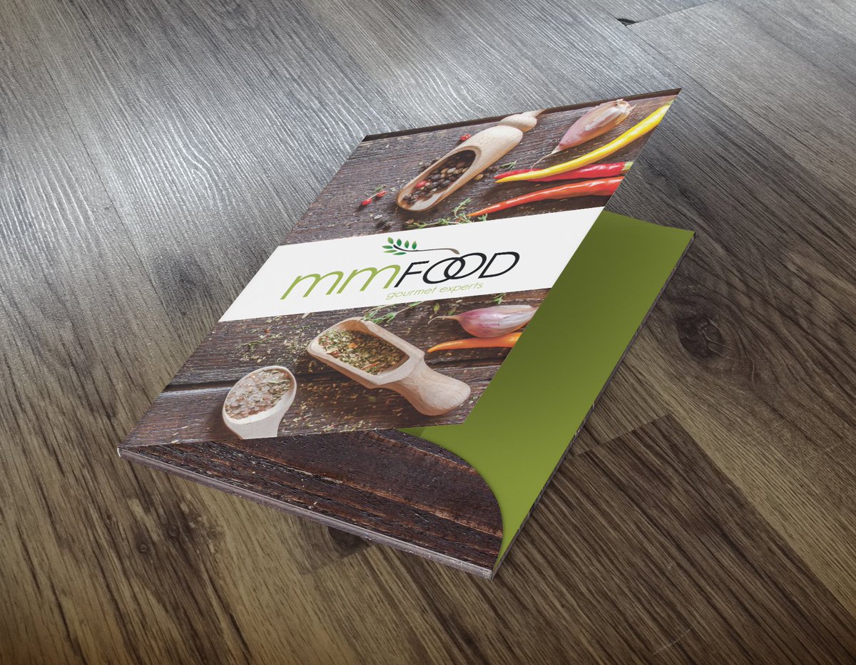 DesignHouseGr's tweet image. Σχεδιασμός και εκτύπωση folder A4 με εξώγλυφο λογότυπο και ολικό UV, για τη Γερμανική εταιρεία εισαγωγής Ελληνικών προϊόντων mmFOOD.

#GraphicDesign #FolderDesign #FolderA4 #DesignHouseGR