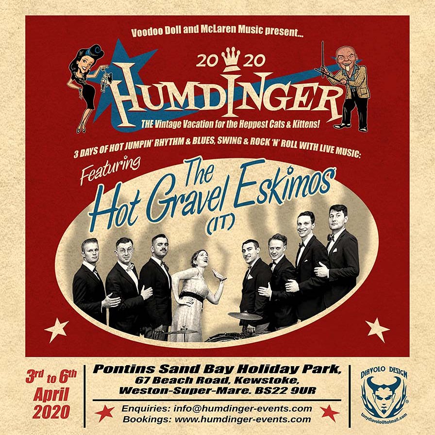 This will be a super swingin Humdinger of a show! Book now humdinger-events.com #humdinger2020 #hotgraveleskimos
#vintagevacation #weekender #vintageweekend #vintagestyle #livemusic #swingmusic #swingdancing #jazz #lindyhop #1920s #1930s #1940s #jazzage #itsgoingtobeahumdinger