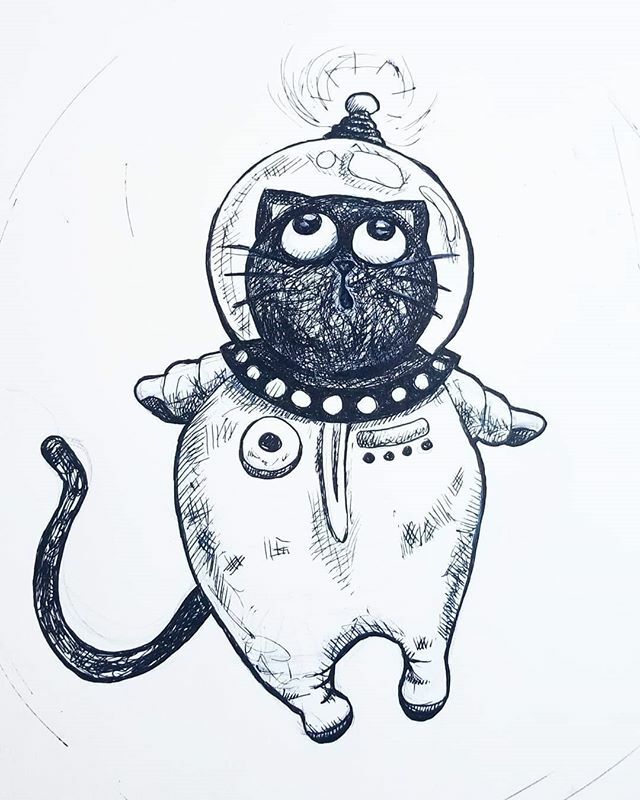 RickiTimberTavi's tweet image. Can't. Stop.Drawing.AstroCats. #astrocat #astronautcat #inkdrawing #spacecat #catsofinstagram #rickitimbertavi #spacedout ift.tt/2NuVrg1