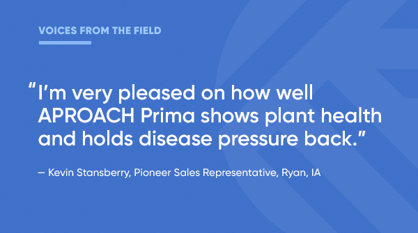 CortevaUS's tweet photo. Pioneer Sales Rep Kevin Stansberry praises #AproachPrima fungicide in Iowa.
https://t.co/Vzma6kRqEv https://t.co/fr758MvDJR