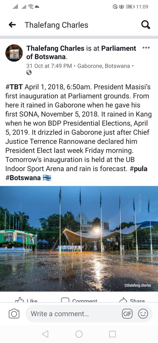 King_Freno's tweet photo. Even today after his #inaguration it rains. #MasisiInauguration2019 #MasisiInauguration https://t.co/0bVsQiaUAq