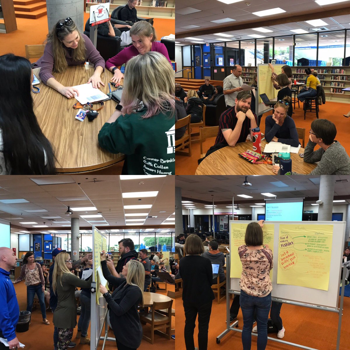 Warrior Teachers coming together to share the outcomes of a day of UDL training, removing barriers to student learning. #AllStudentsLearningEveryday #WarriorTeacherTribe