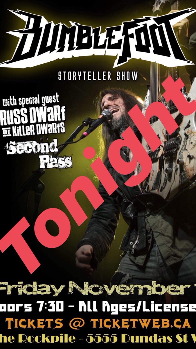 secondpass's tweet image. Join us #tonight at the Rockpile with @bumblefoot #torontoevents #livemusic