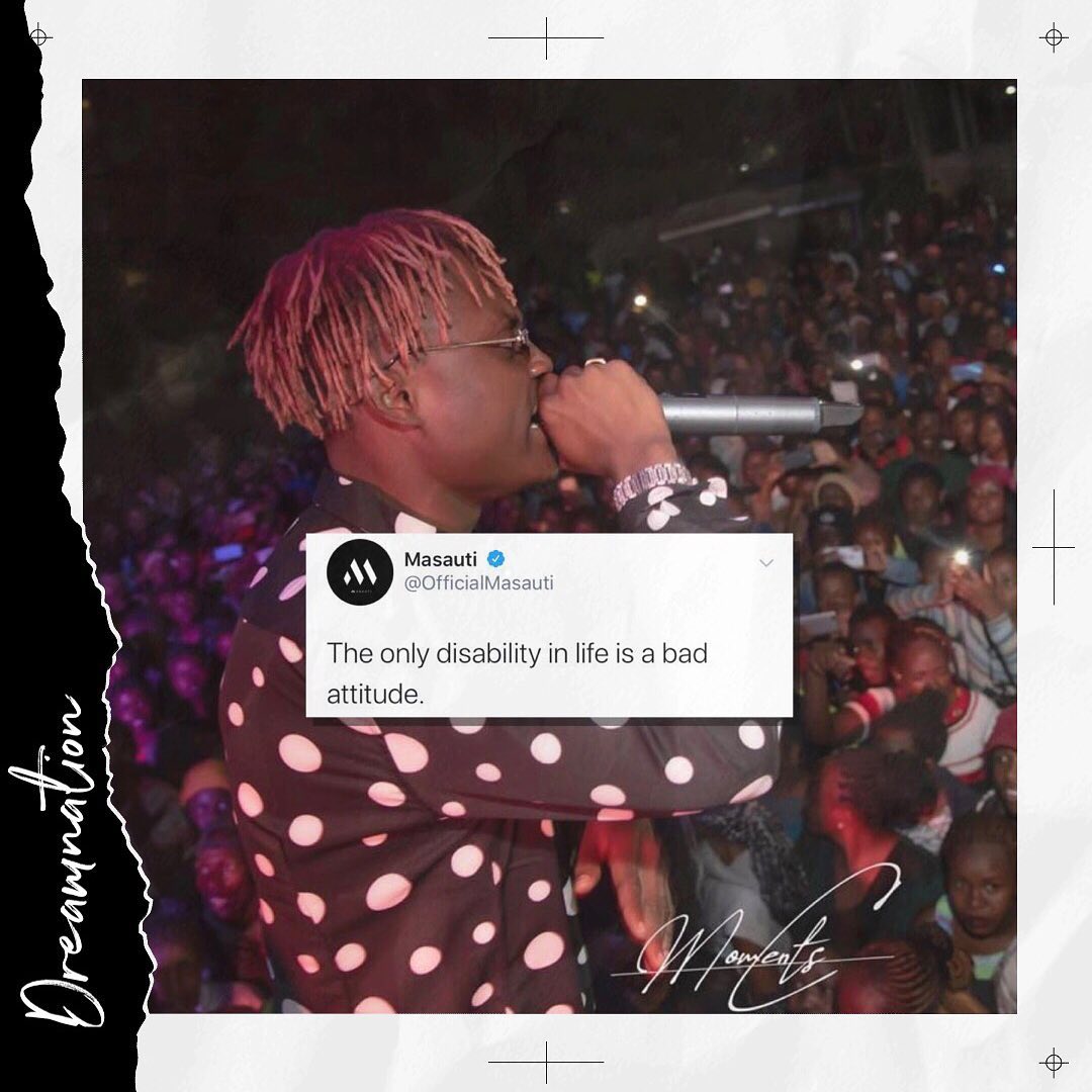 The only disability in life is a bad attitude. 𝕭𝖆𝖉 𝖆𝖙𝖙𝖎𝖙𝖚𝖉𝖊 💯👌🏾<a href="/officialmasauti/">Masauti</a>