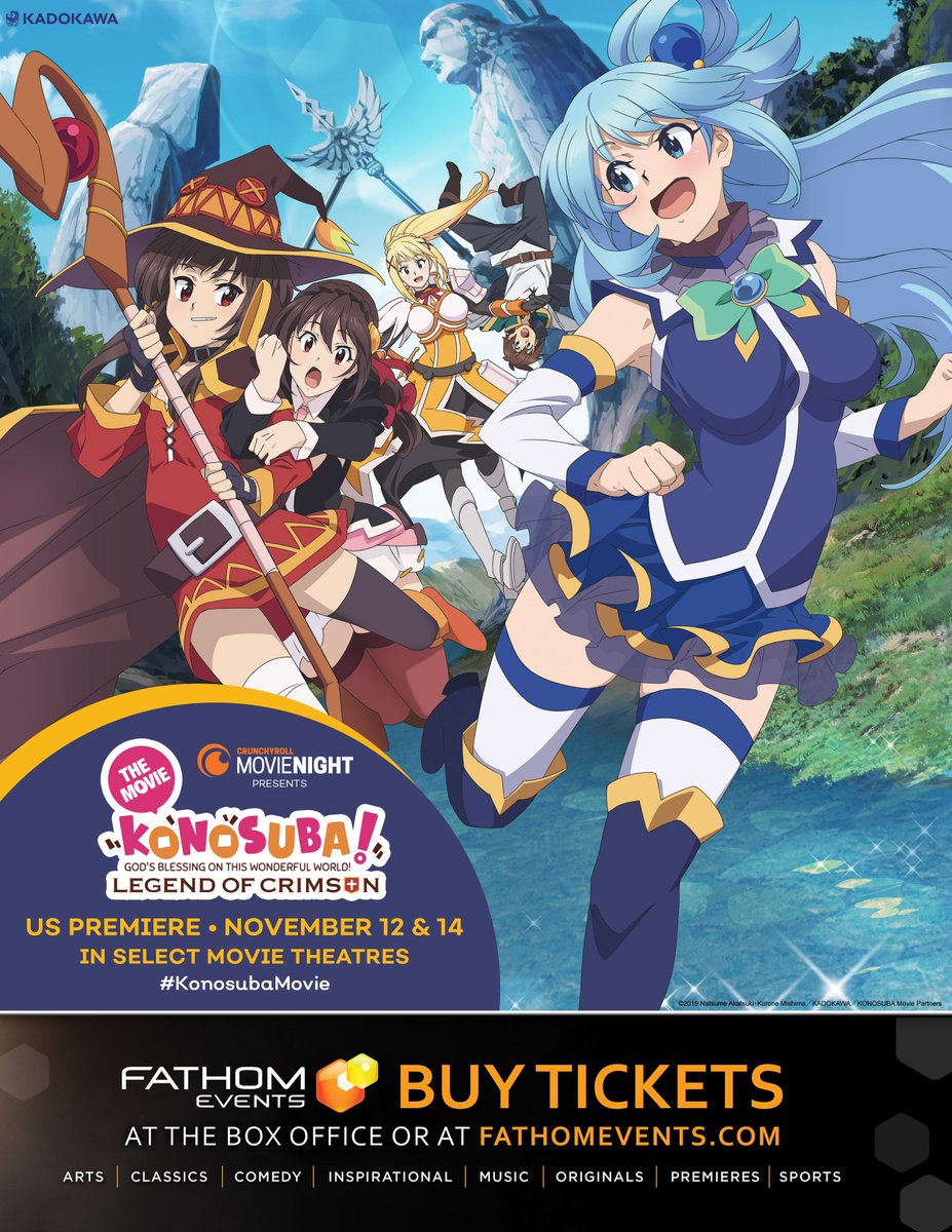 Crunchyroll's tweet image. 💥 FLASH CONTEST 💥 RT &amp;amp; Follow @Crunchyroll for a chance to win this shikishi signed by Megumin&apos;s Voice Actor, Rie Takahashi! #KonosubaMovie