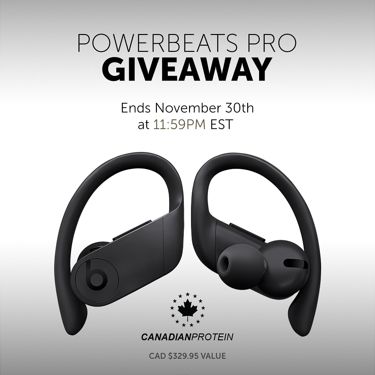 Win a pair of Powerbeats Pro headphones. Click the link to enter: canadianprotein.com/canadian-prote…