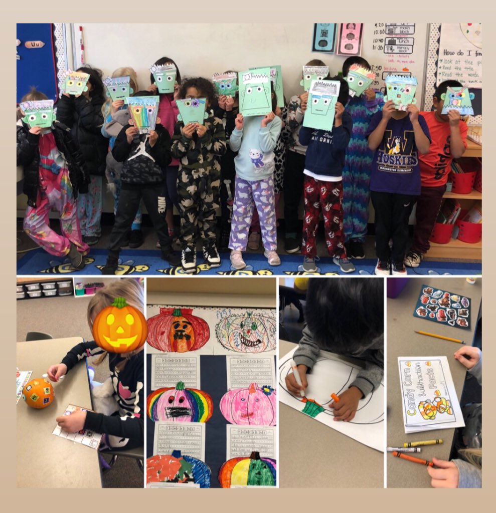 ElizabethWJ's tweet image. We have fall fun in first grade 🧡🖤🎃 #funinfirst #pawsome #huskylearning #crankenstein #sharedwriting #thegreatpumpkin @Wash_HuskiesVPS
