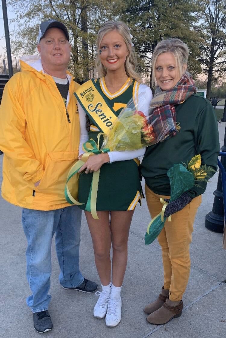 ROCKets_SB's tweet image. Congrats  to our Senior first baseman Maddie Hester in her St. X Cheerleading Senior night. 🚀🐯