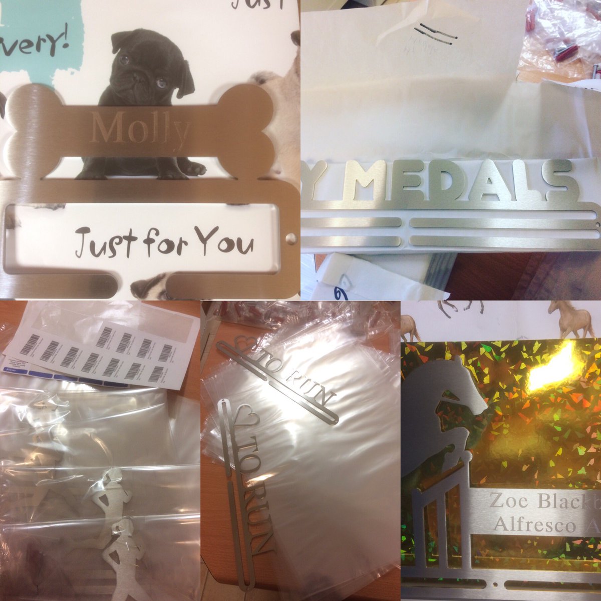 It’s been a #racebling kinda week here <a href="/medalhanger/">Medal Hanger Shop</a> HQ. Wrapping new stock &amp; engraving gifts. Is it too early to write to Santa with your wish list? #christmas #personalised #Engraved #yourmedalswellhung