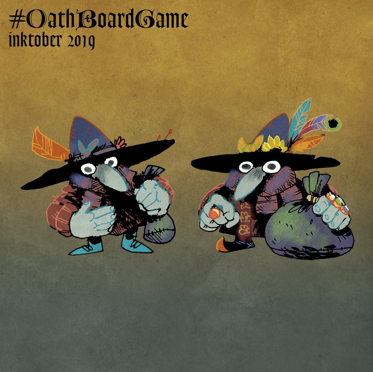 d20plusmodifier's tweet photo. Black Player Pawn #OathBoardGame #inktober #inktober2019 #boardgames #illustration #kyleferrin https://t.co/ob87hRIcnn