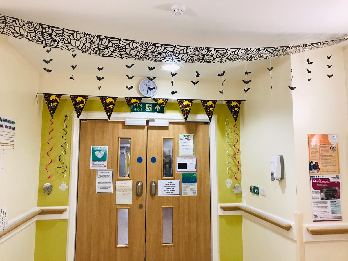 Halloween on Hazelwood ward enjoyed by staff and service users. Lots of hard work hand knitted spiders and witches made during ward activities. Thankyou Hazelwood staff especially Carolyn and Sue who worked hard to make the day successful