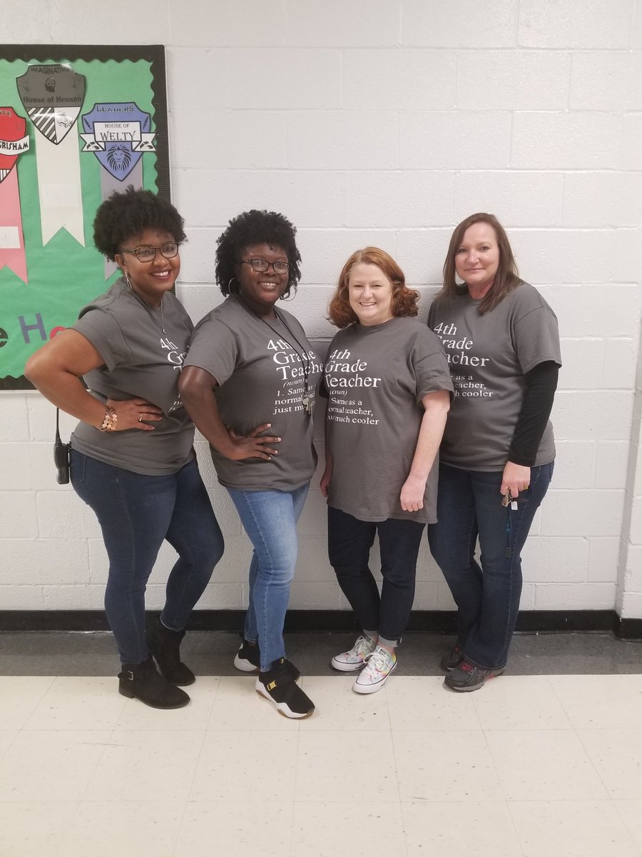 lenay_star's tweet photo. Showing everyone the true definition of a 4th grade teacher!!! We're minus one from the picture but I love this team and the way we work together!! #love4thgrade https://t.co/IDzAtQAzKp