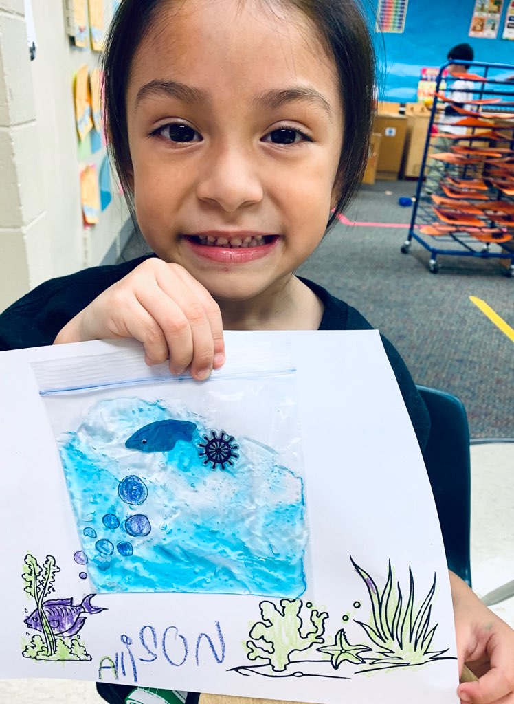 We had a great time learning about and making our own oceans in Pre-K! @Youens_Gators #missionpossible @AliefISD #meaningfulrelationships #learningisfun #prek #welovelearning