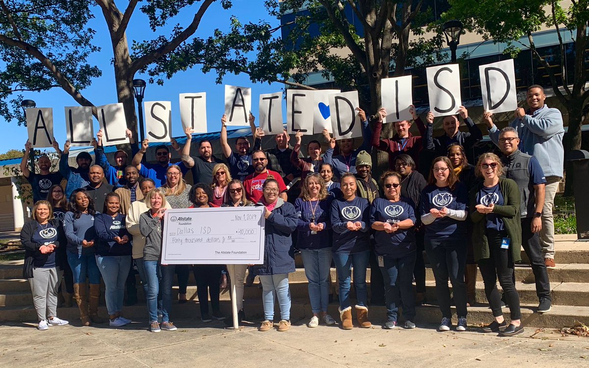 Thank you to the entire <a href="/AllstateTX/">JDC Insurance Services</a> campus for the donation of supplies and the grant for &amp;40,000 to support Youth and Family Center and schools impacted by the tornados.  <a href="/dallasschools/">Dallas ISD</a> #DallasISDStrong #CommunityImpact