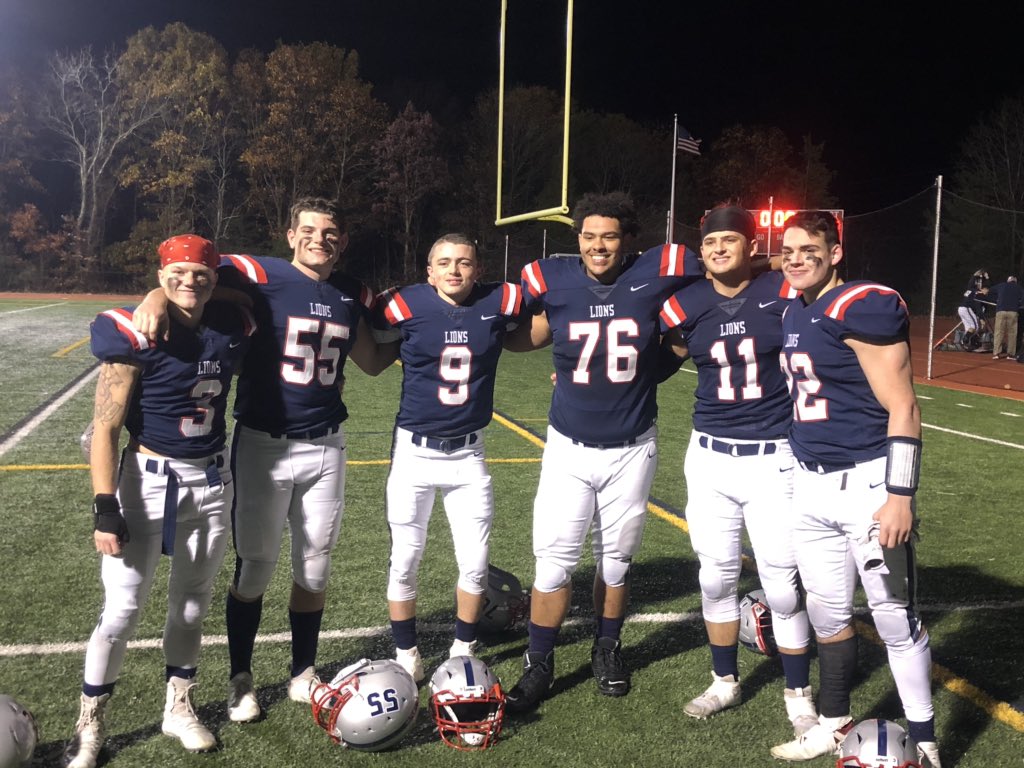 BWMcGair03's tweet photo. Final in #RIIL D2 football: @LHSRI_Athletics 48, Coventry 14; Tyler Dusty led the Lions with 260 rushing yards on 19 carries. LHS is heading to D2 playoffs, it’s just a question of whether Lincoln will host a quarterfinal game or hit the road. https://t.co/C2jwJ7uM40