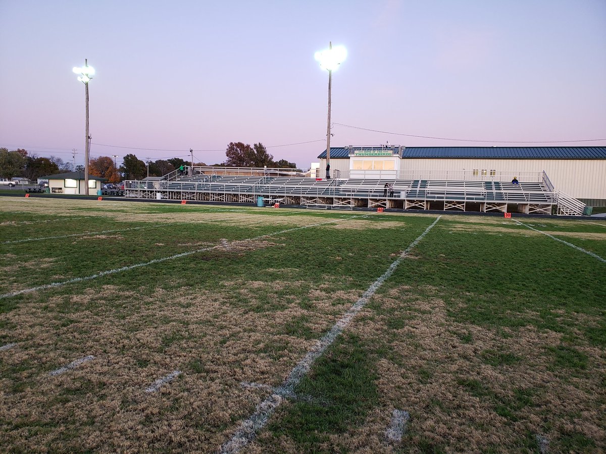 Swampy and chilly conditions here at Farmersburg an hour before game time. Going to be a great night for football!