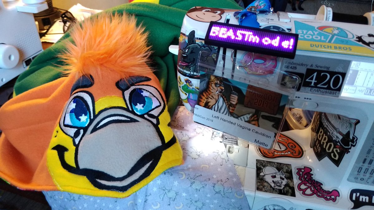 PartyParrotDJ's tweet image. How to find me at #paw2019 #pawcon #lefthandedvaginacauldron 
Will be in the room working hanging with dogo!