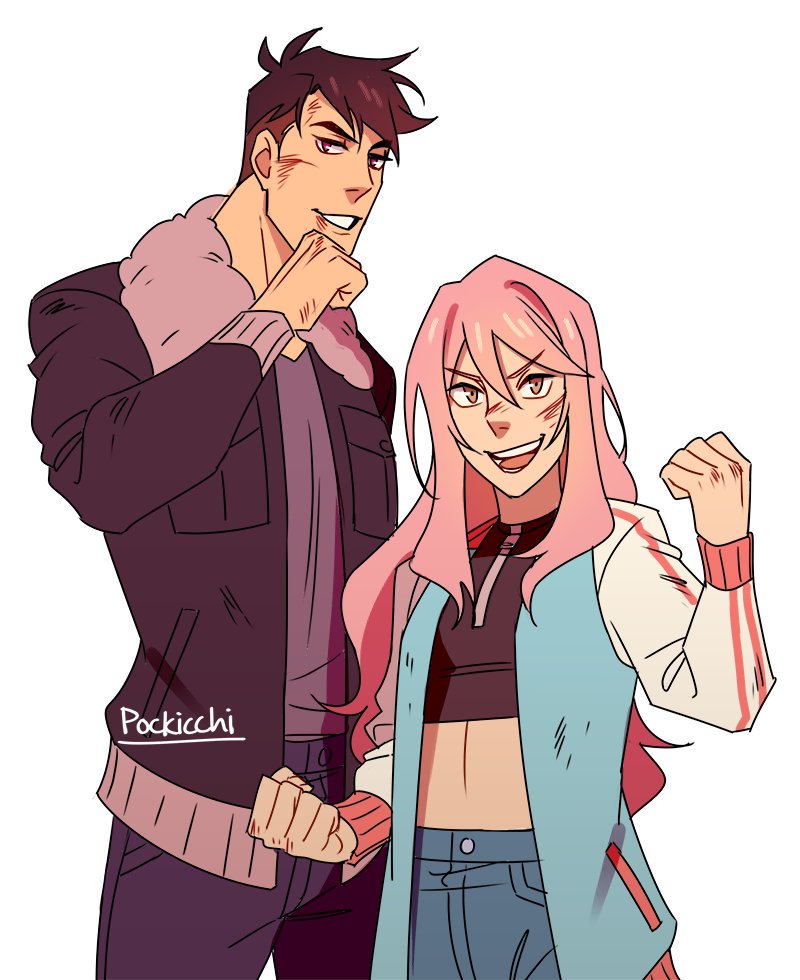 Pockicchi's tweet photo. #OCArtistsConnect these r my kids lisa and kai and they like to beat stuff up together 😤👊 https://t.co/GbyNWDJeEn