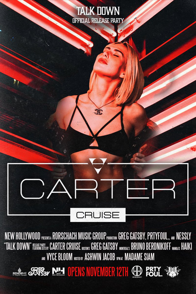 CarterCruise's tweet photo. spinning in LA november 12 to celebrate @GregGatsbyMusic @prtyfoul &amp; @nessly24k’s new song! rsvp for FREE cause it’s gonna be a fun night 🤗 https://t.co/NHcGkiQ9NP https://t.co/5NCNLVuxCM