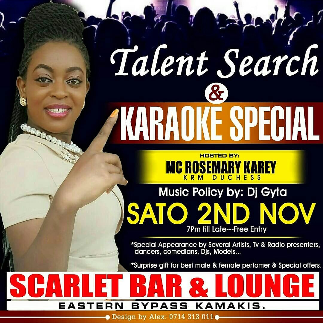 This Saturday 2nd Its All About Appreciating &amp; Searching Talent.
Musicians,Actors,Comedians,Djs,Dancers,Models,,,,....etc
7pm Tll Late...
Come&amp;Showcase Your Talent &amp; Stand A Chance To Be A Winner!!!
#SHARE!!!
Mc <a href="/RosemaryKarey/">Mc Rosemary Karey Krm Duchess.</a> Duchess.