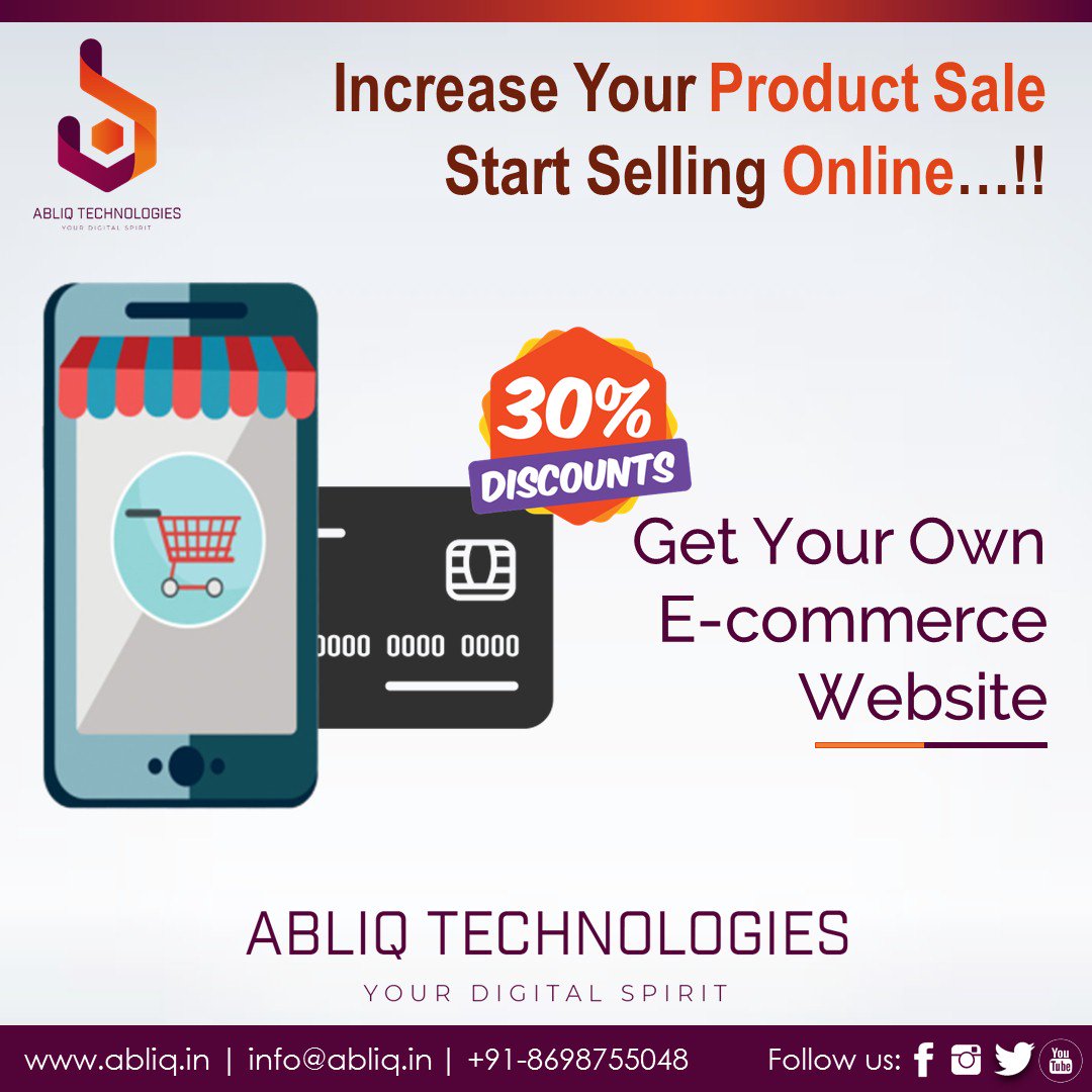 AbliqT's tweet photo. ποΈ Best offer on E-commerce Website ποΈ
Start Selling your products online!!
#abliq #abliqtechnologies #abliqdehradun #dehradun #abliqindia #abliqIT #ecom #productselling #onlineselling #digitalselling #ecommerce #ecomSolutions #vendorSolution #digitalbusiness #technologies https://t.co/iJAEGmL7lh