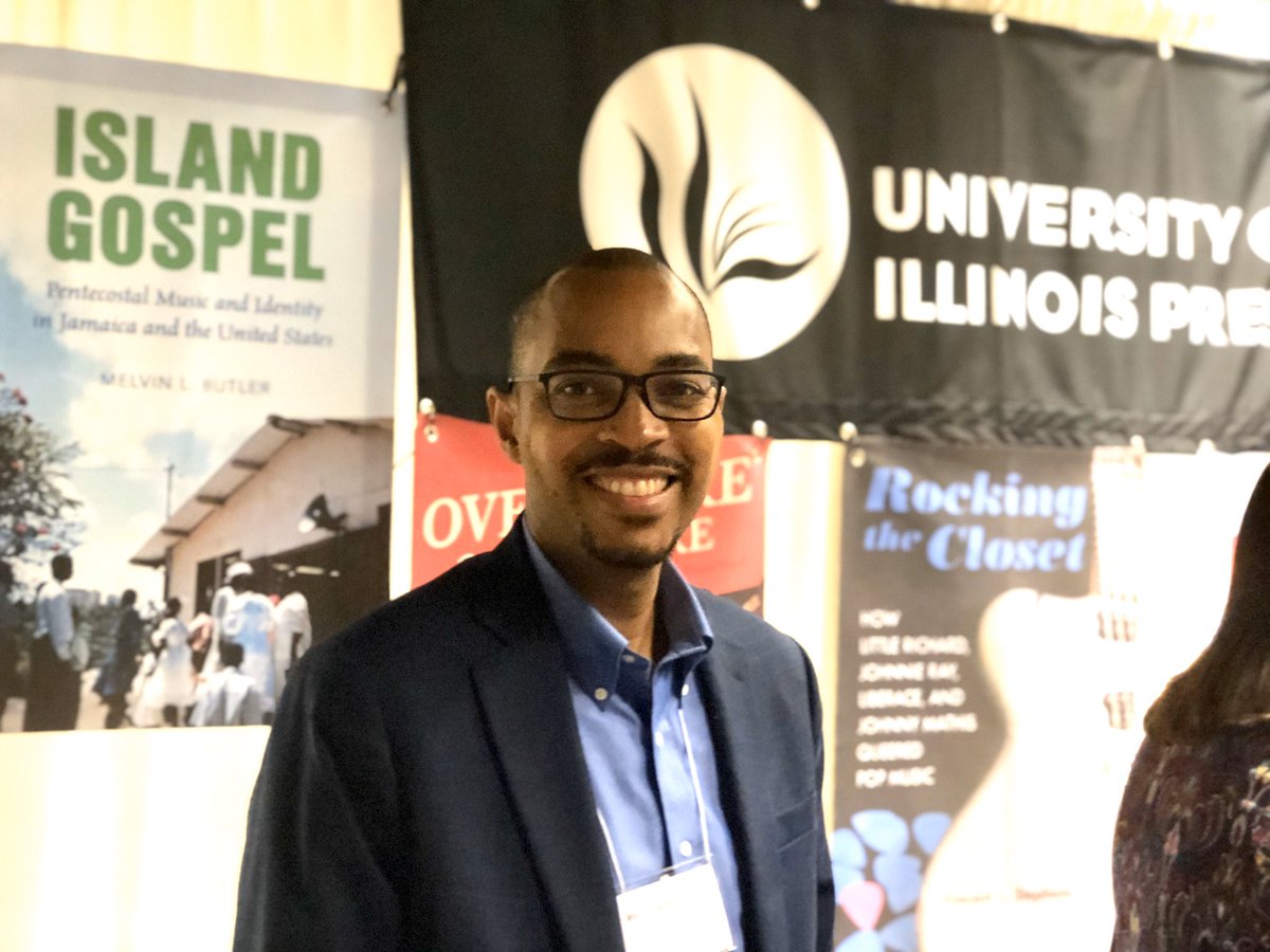 Dream come true to see my book #IslandGospel on display at the American Musicological Society conference #ams19.  Thank you <a href="/IllinoisPress/">Illinois Press</a> #frostschoolum press.uillinois.edu/books/catalog/…
