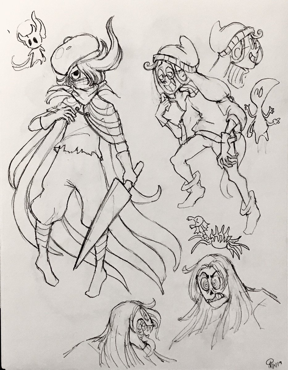 Gijinka doodles from today! #hollowknight 