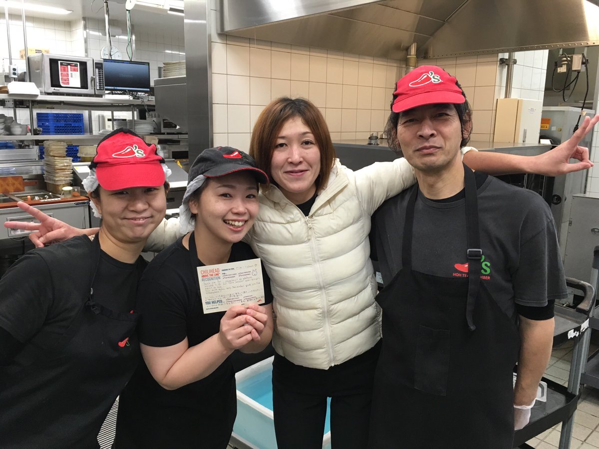 seanwesleys's tweet photo. #Chilislove happening with Team Japan! Gave my team an ATL challenge for Halloween week! Over 50 TM, managers and even guests now feel appreciated and recognized per restaurant and climbing! See the love... https://t.co/tv8IDjNg2B