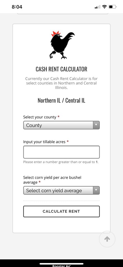 Curious about cash rents for 2020 in Illinois?  Check out the Cash Rent Calculator at roosterag.com  under the Farm Management tab.