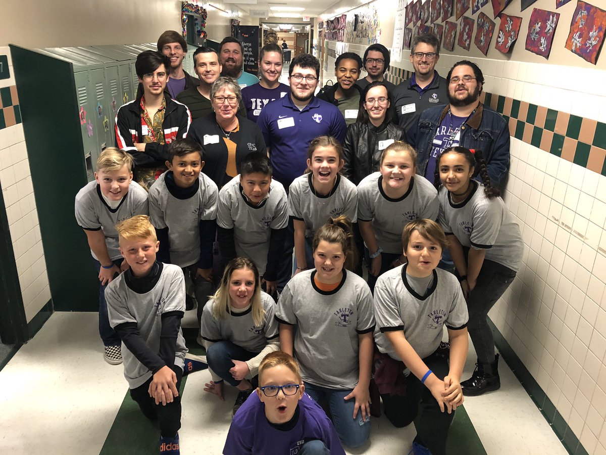 OWLogsdon's tweet photo. 5th graders at Oak Woods School had a blast playing strategic math games created by students from Tarleton’s math department. Pirates💜Texans. @TarletonState @granburyisd https://t.co/SxqN58y6WV