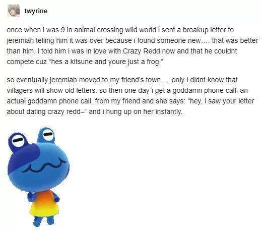 The emotional roller coaster that is Animal Crossing...