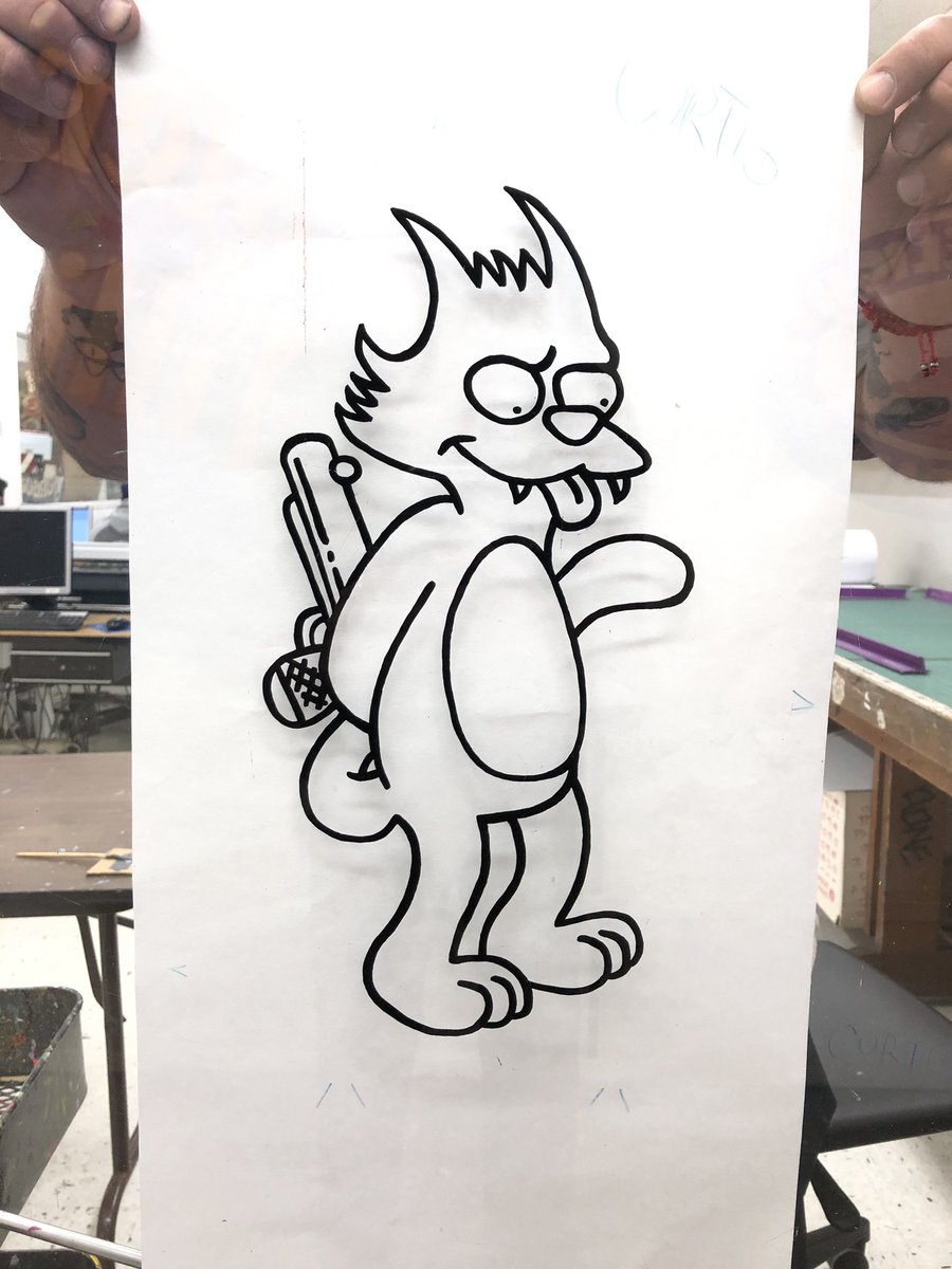 Hand painted in reverse on glass. This one is for the kid in me! 👨🏼‍🎨🎨🙇🏼‍♂️ #Itchyandscratchy #Simpsons #Art #Painting #Signpainting #Signpainter #Alwayshandprint #Handpainted #Cartoon