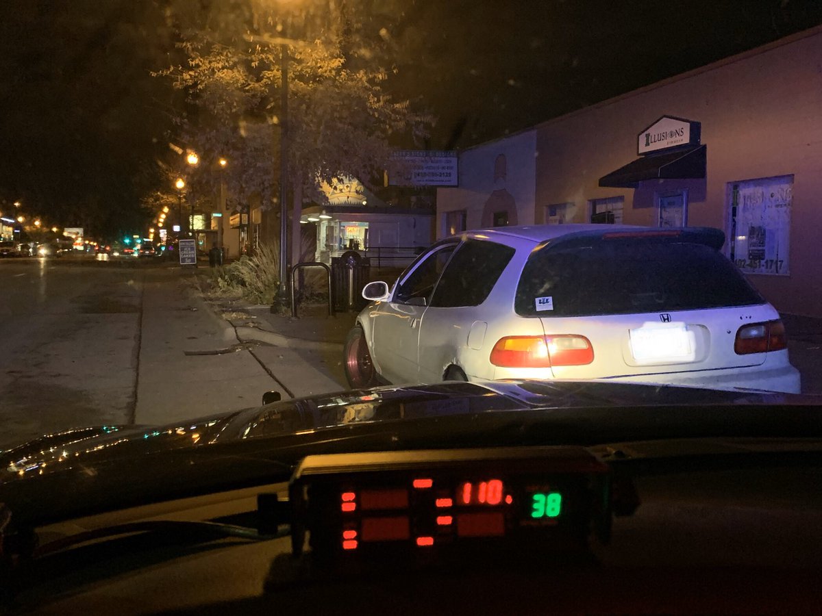 NSP_TroopA's tweet photo. Troopers just stopped this 1994 Honda Civic for traveling 110mph in a 45mph zone near 36th and McKinley. Please make better choices. #NSP37 https://t.co/uIJymIkHBy
