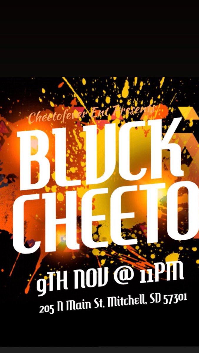 blvckcheeto's tweet photo. November 8th I’ll be performing at the Wild Hare in Brookings.

November 9th I’ll be performing at Lucky’s in Mitchell. 

🔥🏃🏾‍♂️🔥🏃🏾‍♂️🔥🏃🏾‍♂️🔥🏃🏾‍♂️🔥🏃🏾‍♂️🔥 https://t.co/mgS2xsySd4