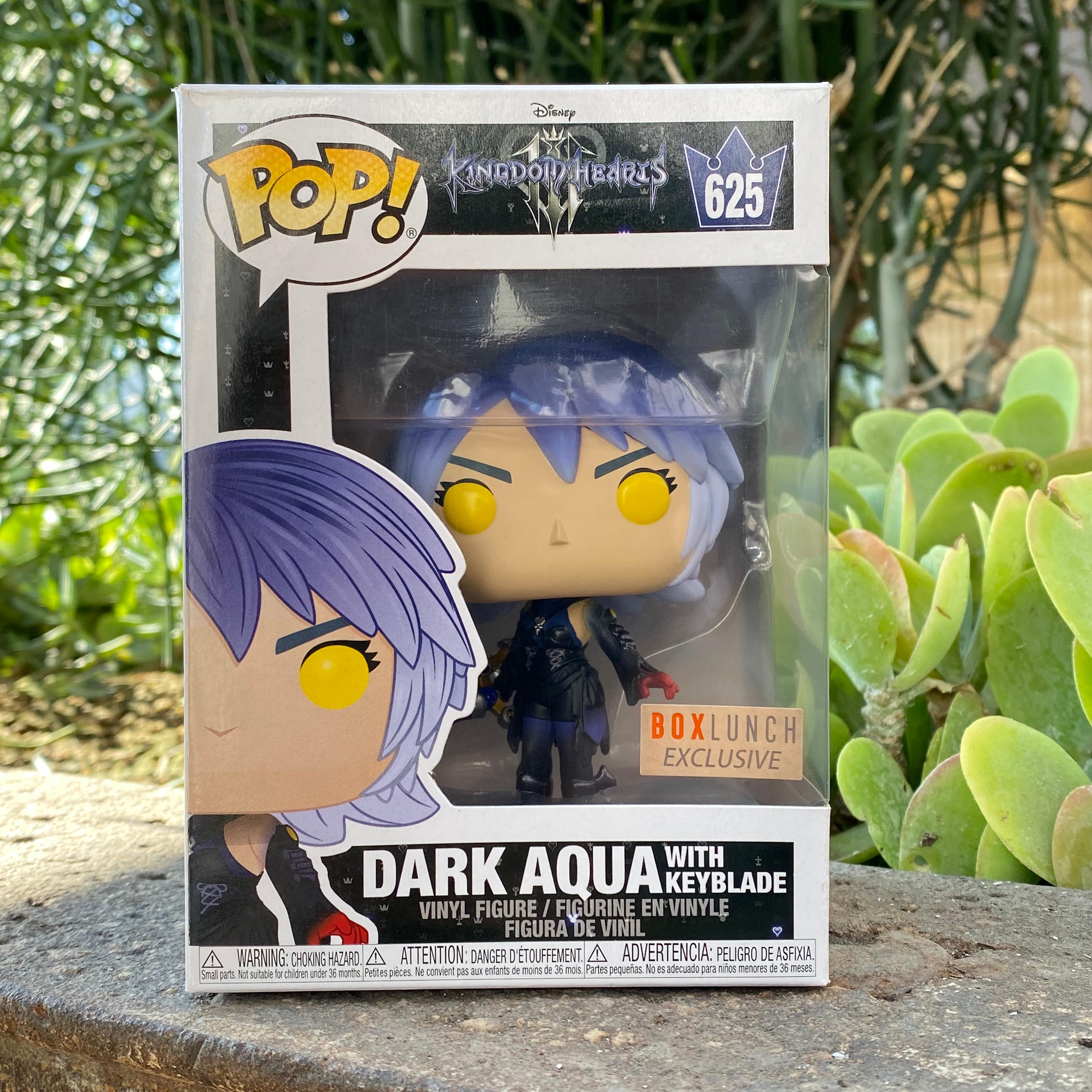 BoxLunch on X: Sorry about the confusion: The Kingdom Hearts III Dark Aqua Funko  Pop! does not glow-in-the-dark. (Please see image for appropriate sticker.  )  / X